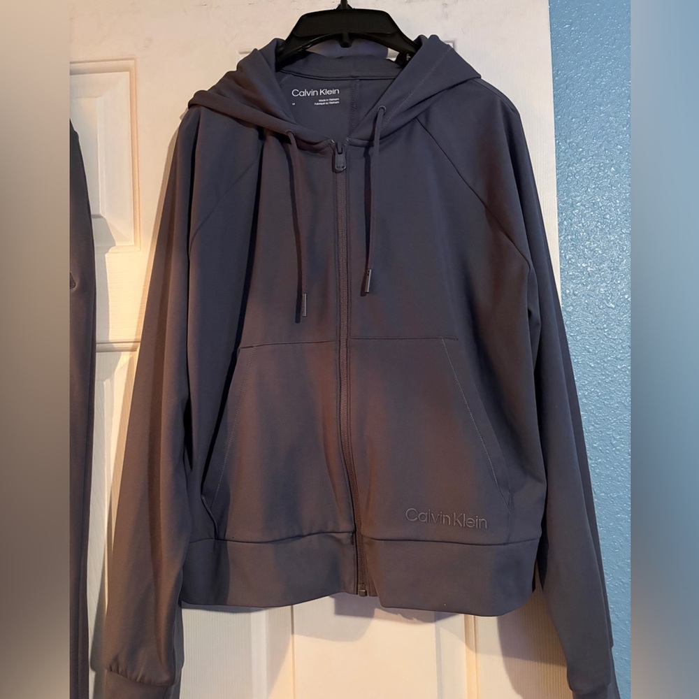 Calvin Klein Women's Gray Hooded Sweatpants & Jacket Set - Picture 10 of 12